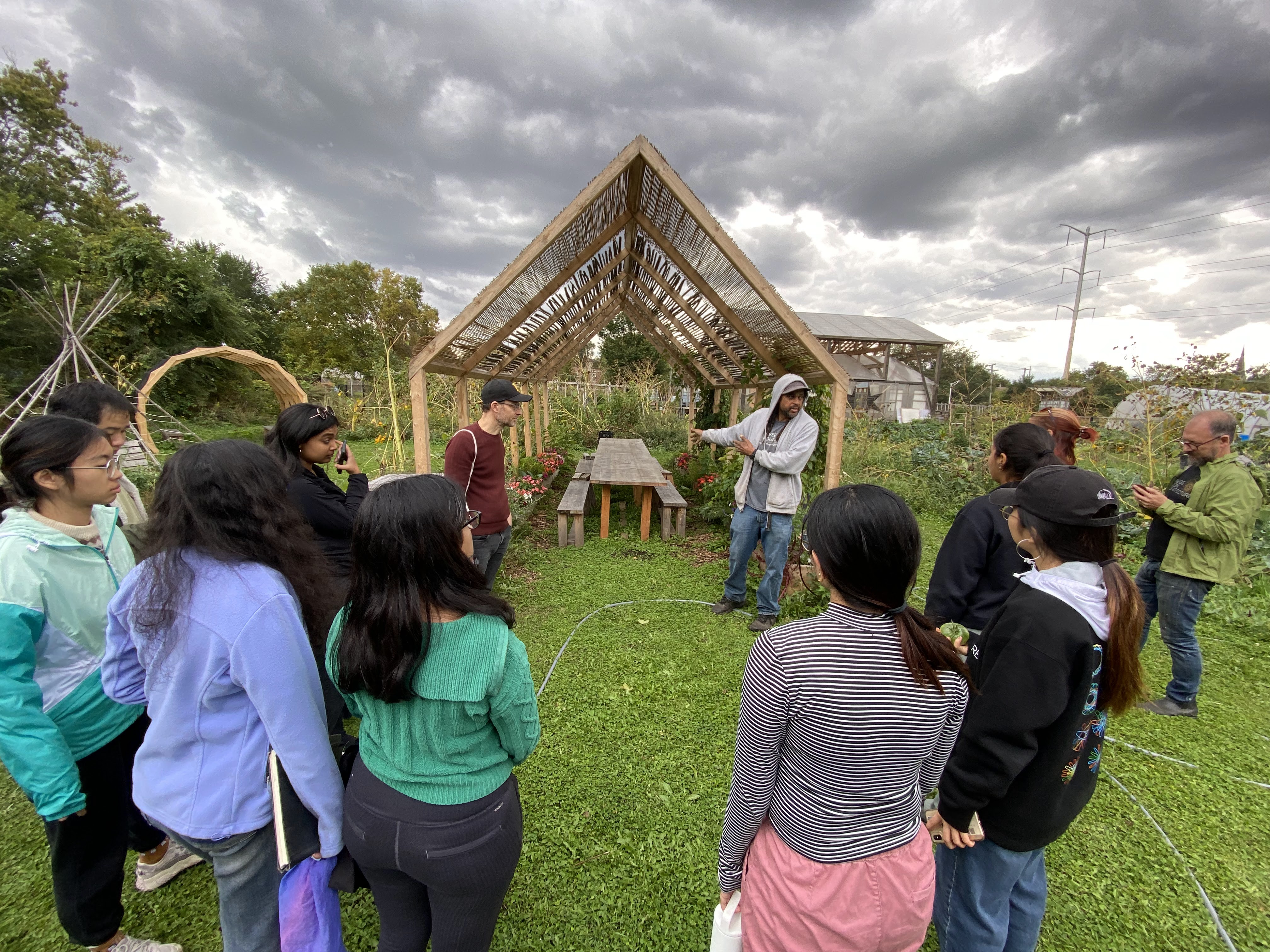 A group in a garden