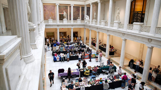 2023 Pittsburgh Art Book Fair in CMoA marble sculpture hall