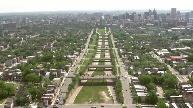 Baltimore's Highway to Nowhere (photo by WBAL-TV)