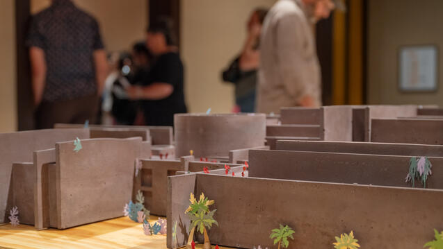 Installation view of Tatiana Bilbao Estudio: City of Rooms, Carnegie Museum of Art, 2024; photo: Zachary Riggleman.