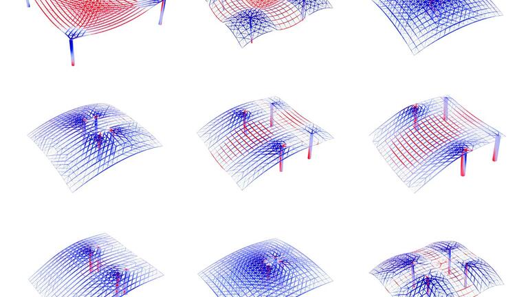 series of computer-generated structural diagrams