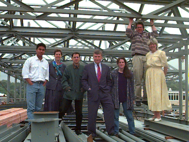 Intelligent Workplace, May 1995. Celebrating the competition of the steel.