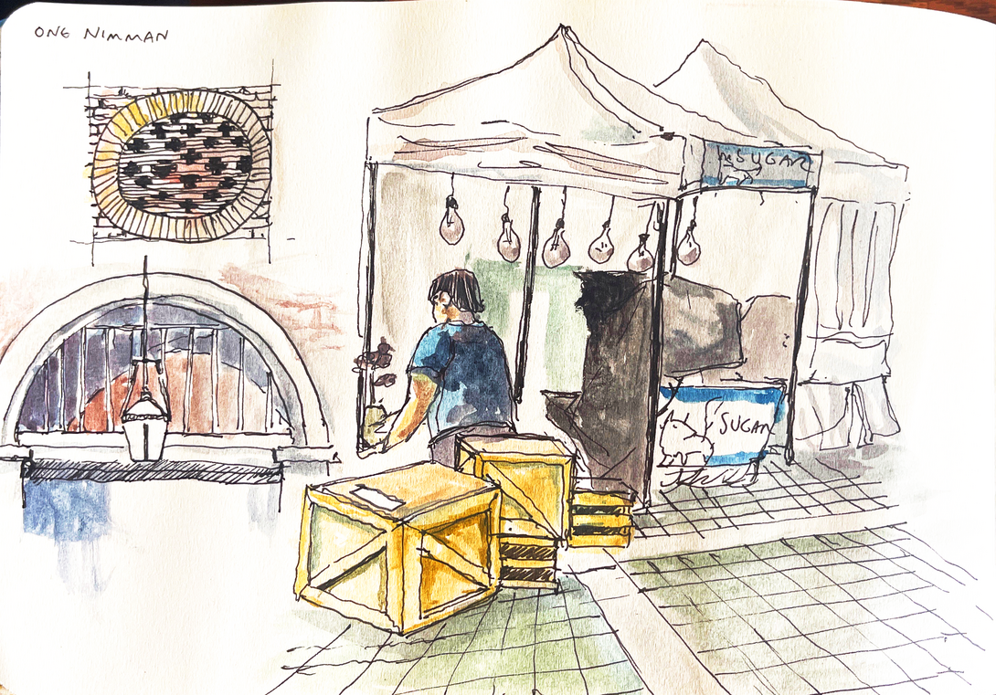 TukTuk Painting; sketch by Anna Soryal