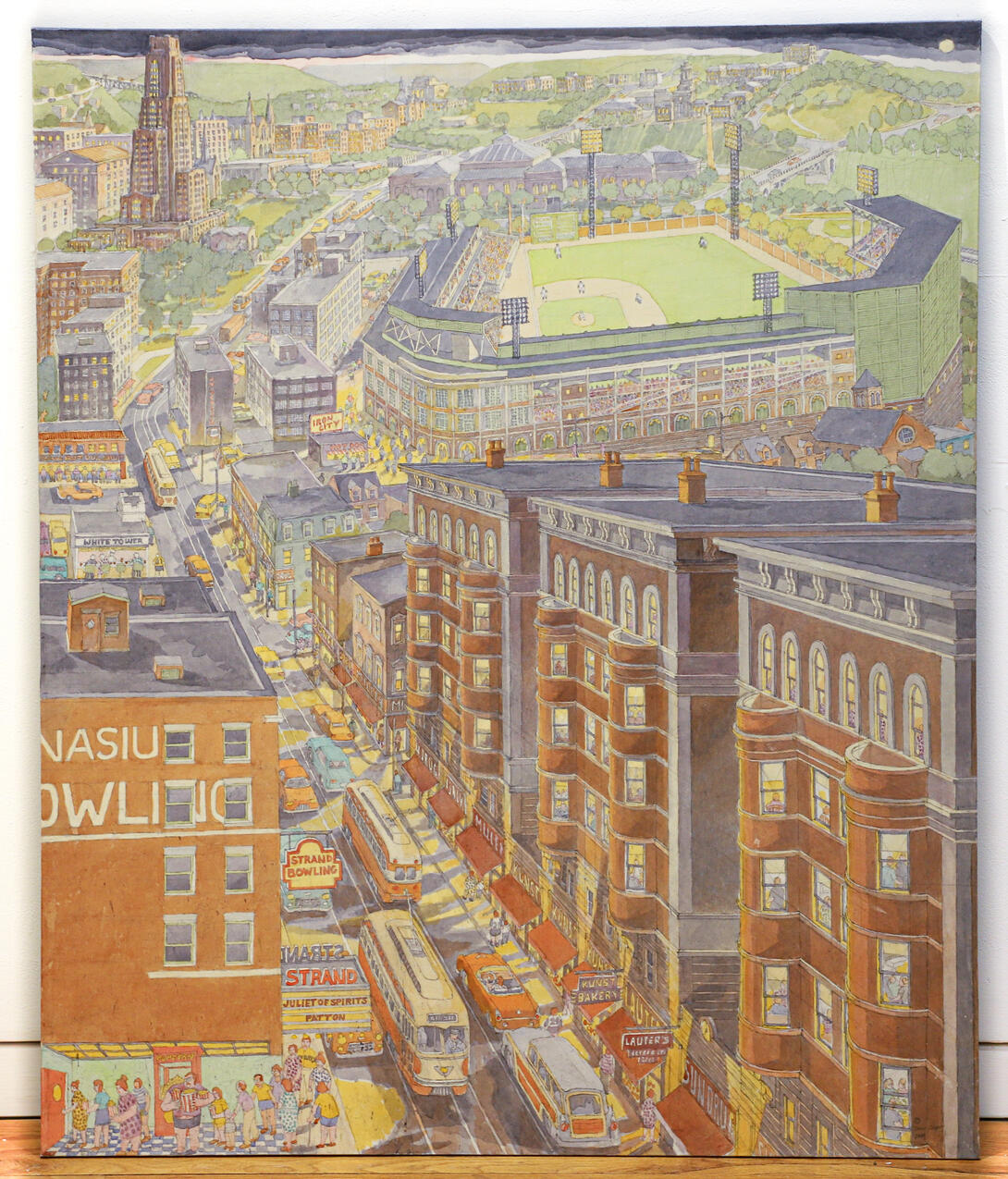 “Forbes Field from Iroquois” by Douglas Cooper. From the 2025 show, “Forbes Field and Other Remembered Places,” Concept Art Gallery, Pittsburgh. Image courtesy of Douglas Cooper.